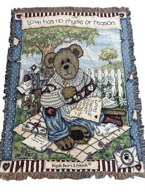 Boyd’s Bears & Friends Love Has No Rhyme Or Reason Woven Tapestry Throw Blanket